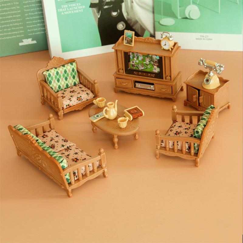 Comfy Living Room Set, Dollhouse Furniture And Accessories  |  Preschool Dolls & Dollhouses Dolls & Dollhouses