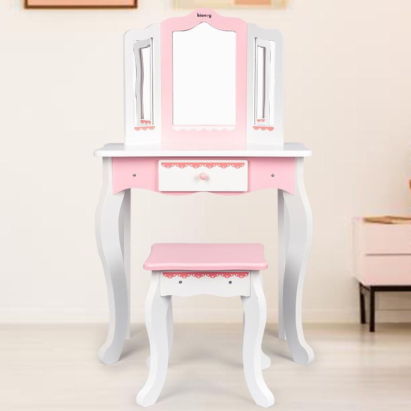 Little Dreamer Rainbow Unicorn Vanity Table And Stool- White  |  Preschool Preschool Preschool