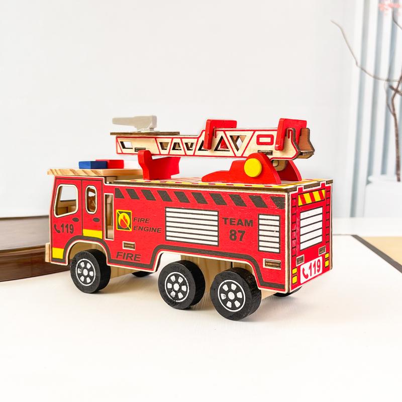 Wooden Toy Fire Engine Truck  |  Vehicles & Trains Vehicles & Trains Vehicles & Trains